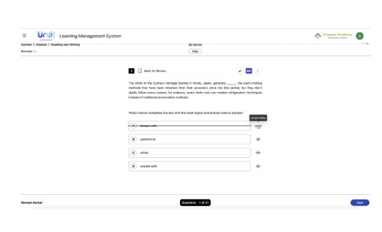 Digital & adaptive, like Bluebook